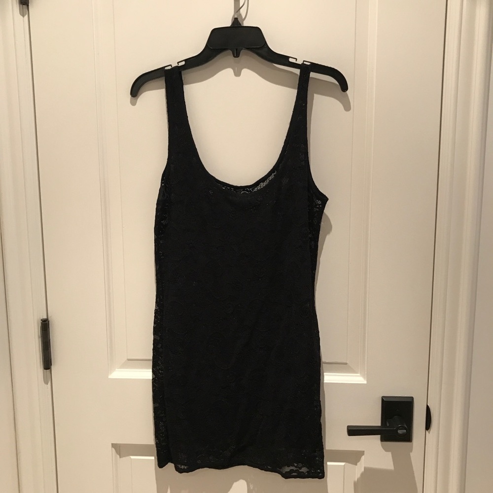 Black Sheer Lace Long Camisole